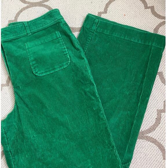 Boden Pants - Boden Green Corduroy Wide Leg Trousers Patch Front Pockets Women’s Size 12